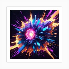 Plasma Explosion Glitch Art 4 Art Print