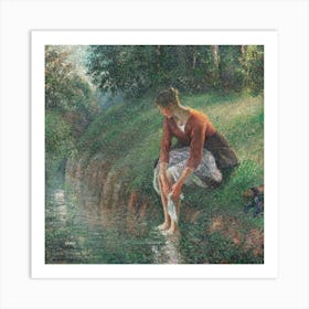 Woman Washing Her Feet Art Print