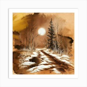 Winter Landscape Painting Art Print