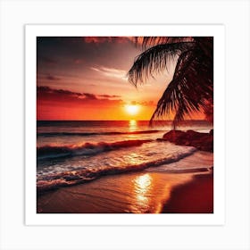 Sunset On The Beach 365 Art Print