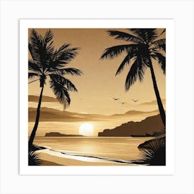 Sunset At The Beach 369 Art Print