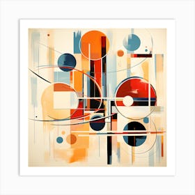 Geometric Symphony: Abstract Art with Circles and Bold Colors Art Print