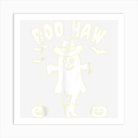 Boo Haw Spooky Ghost Western Girls Halloween Cowgirl Art Print