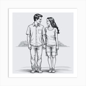 Couple Holding Hands 1 Art Print