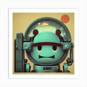 Robot In Space Art Print