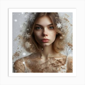 Snowy Girl Art Print