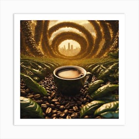 Coffee Cup In The City Art Print