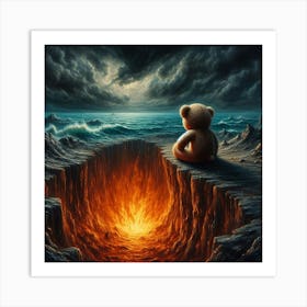 Teddy Bear In The Ocean 1 Art Print