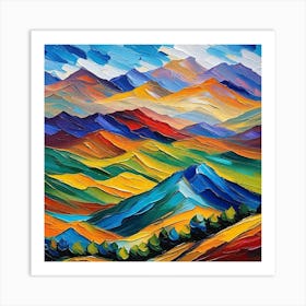 Colorful Mountains Art Print