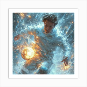 Soccer Player In The Water Art Print