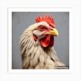 Portrait Of A Chicken Art Print