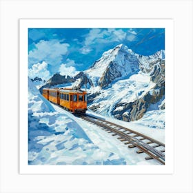 Swiss Mountain Train Art Print