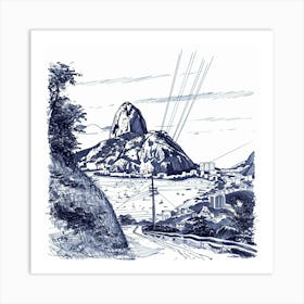 A Sugarloaf Mountain In Rio De Janeiro Hand Draw 1719996060 4 Art Print