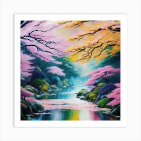 River Of Cherry Blossoms Art Print