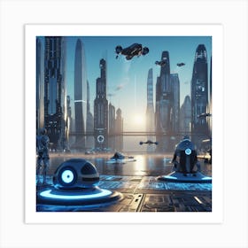 Futuristic City 1 Art Print