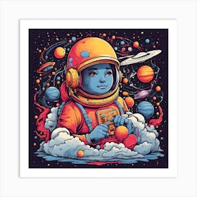 Astronaut In Space Art Print