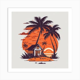 House On The Beach Art Print