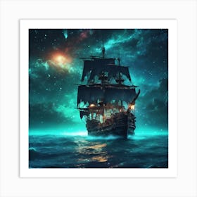 Pirate Ship In The Ocean 1 Art Print