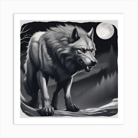 Wolf In The Woods 1 Art Print