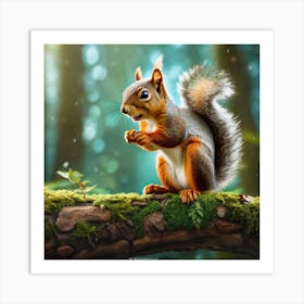 Squirrel In The Forest 275 Art Print