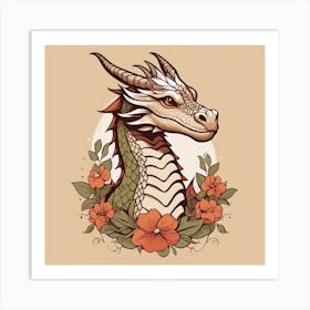 Floral Dragon (14) Art Print