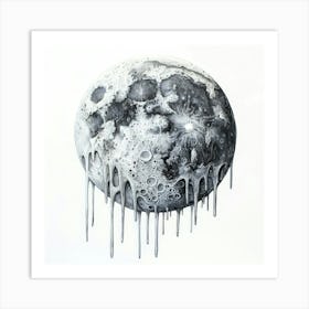 Cosmic Art A Detailed Moon Art Print