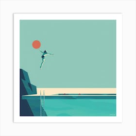 Diving Into The Pool Art Print