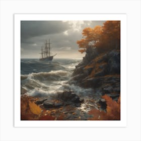 Ship In The Sea 2 Art Print