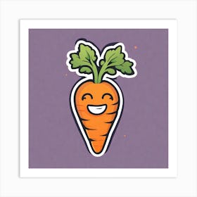 Carrot Smiling Art Print