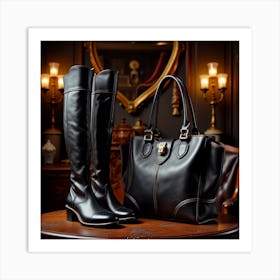 Black Boots And Handbag 8 Art Print