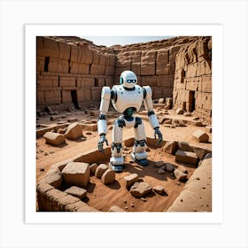 Robot In The Desert Art Print