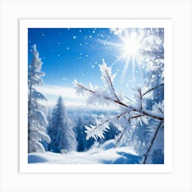 Crystal Snowfall Fresh Holiday Frost Icy Snowflake Texture Beautiful Light Season Hoar Fr (26) Art Print