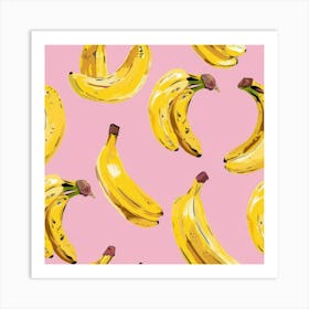 Bananas On Pink Background 3 Art Print