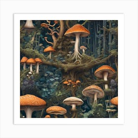 Fungi scene Art Print