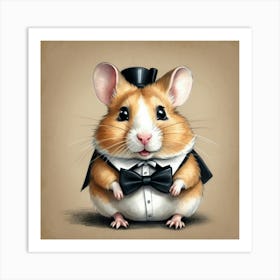 Hamster In Top Hat 4 Art Print