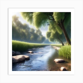 River In The Forest 13 Art Print