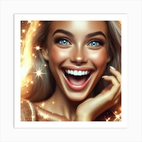 Beautiful Woman Smiling Art Print