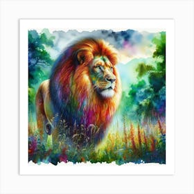 Lion In The Forest Art Print