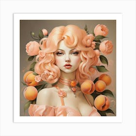 Peach Art Art Print Art Print