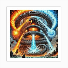 Elemental Convergence Array Neutralizing Kaiju 1 Art Print