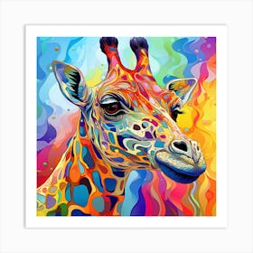 Colorful Giraffe Art Print