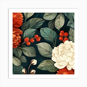 Floral Wallpaper 1 Art Print