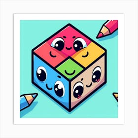 Cube Puzzle Art Print