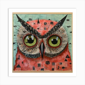 Abstract Snowy Owl 3 Art Print