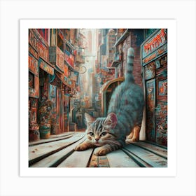 Cat In The City 3 Art Print