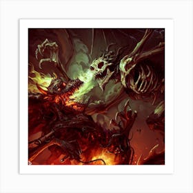 Demon Vs Skeleton Art Print