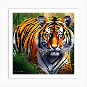 Tiger In The Grass 1 Art Print