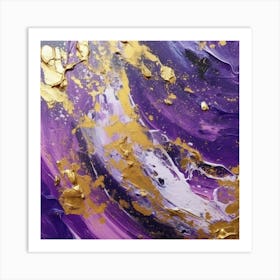 Purple And Gold Swirl Art Print