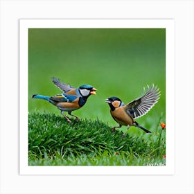 Two Birds In Flight Art Print