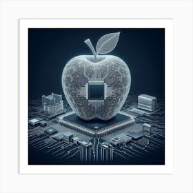 Apple On A Circuit Board 1 Art Print